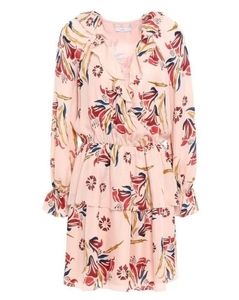Joie Nour floral pink ruffle silk Dress